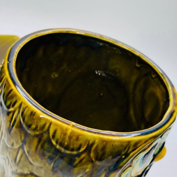 Vintage 60s Wise Owl Cookie Jar: Mid-Century Kitsch Ceramic Countertop Canister - Picture 11 of 15